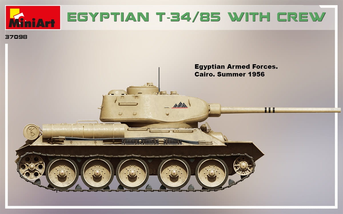 Zdjęcie dodatkowe produktu Egyptian T-34/85 With Crew 1:35 MiniArt 37098