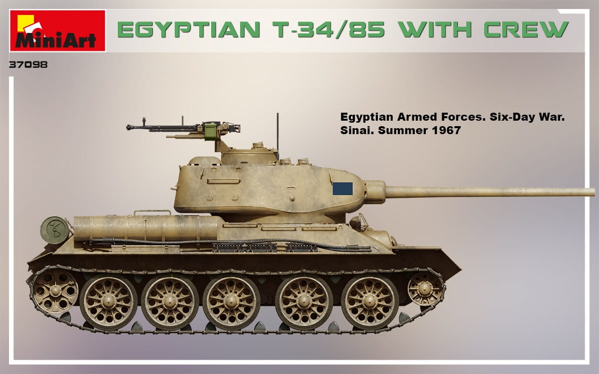 Zdjęcie dodatkowe produktu Egyptian T-34/85 With Crew 1:35 MiniArt 37098
