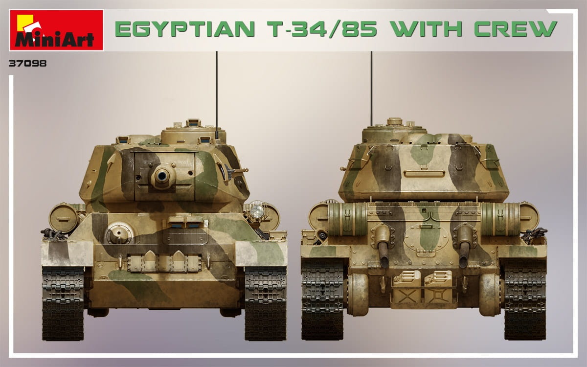 Zdjęcie dodatkowe produktu Egyptian T-34/85 With Crew 1:35 MiniArt 37098