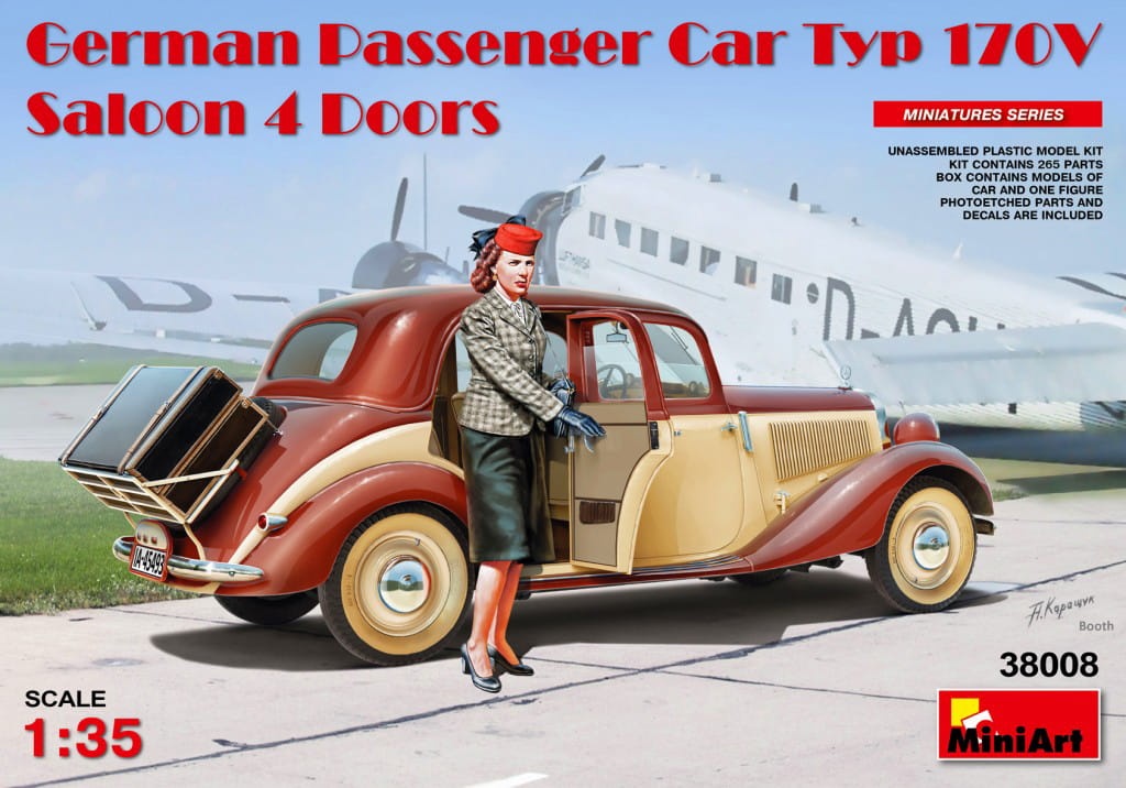 Zdjęcie główne produktu German Passenger Car Typ 170v Saloon 4 Doors 1:35 MiniArt 38008