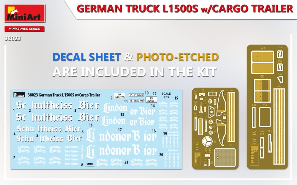 Zdjęcie dodatkowe produktu German Truck L1500s W/cargo Trailer 1:35 MiniArt 38023