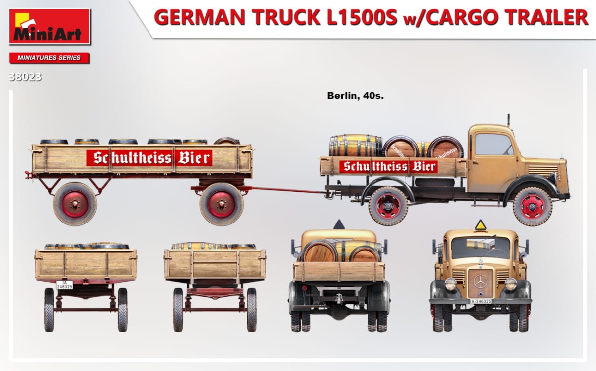 Zdjęcie dodatkowe produktu German Truck L1500s W/cargo Trailer 1:35 MiniArt 38023