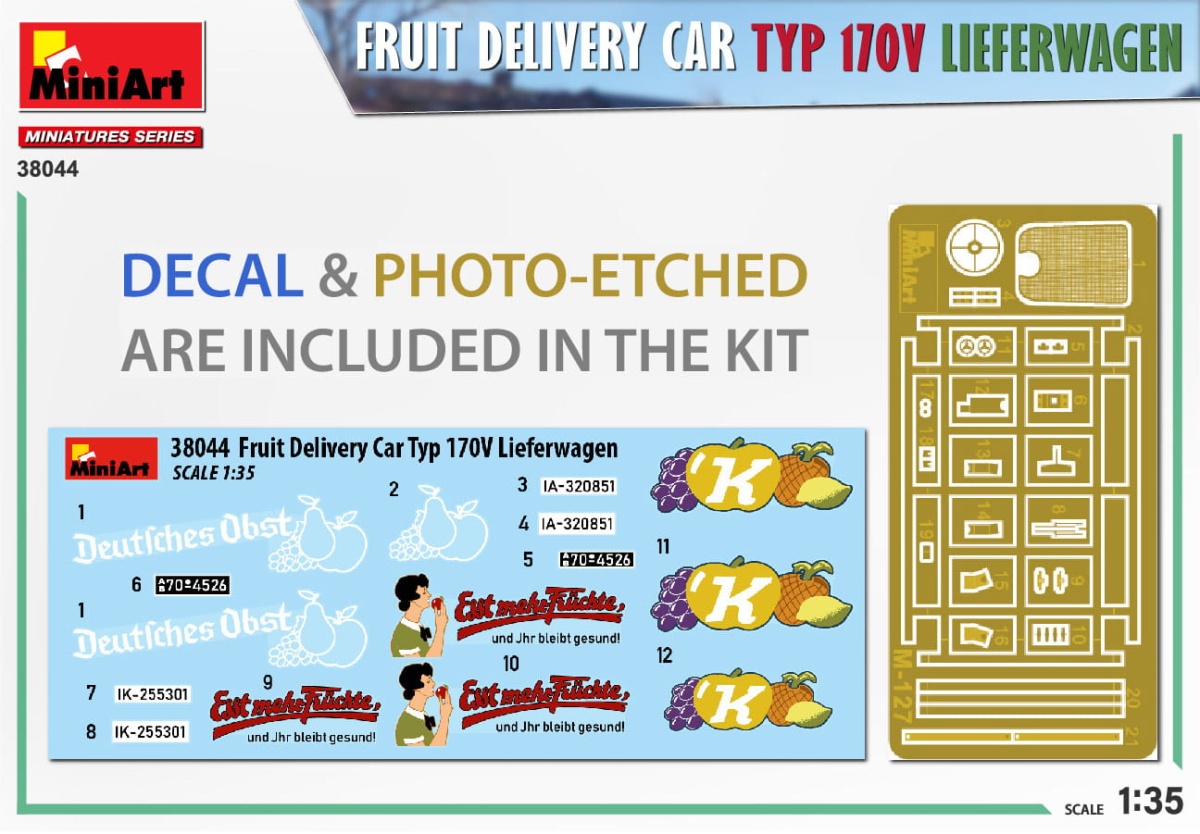 Zdjęcie dodatkowe produktu Fruit Delivery Van Typ 170v Lieferwagen 1:35 MiniArt 38044