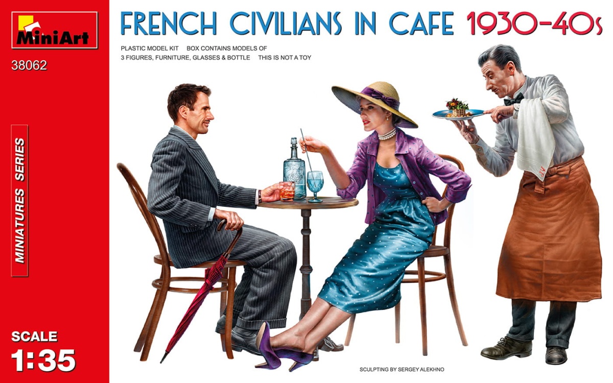 Zdjęcie główne produktu French Civilians In Cafe 1930-40s 1:35 MiniArt 38062