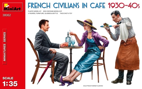 French Civilians In Cafe 1930-40s 1:35 MiniArt 38062