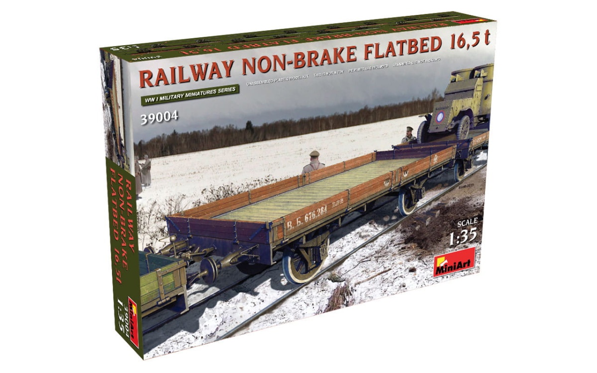 Zdjęcie dodatkowe produktu Railway Non-brake Flatbed 16,5 T 1:35 MiniArt 39004