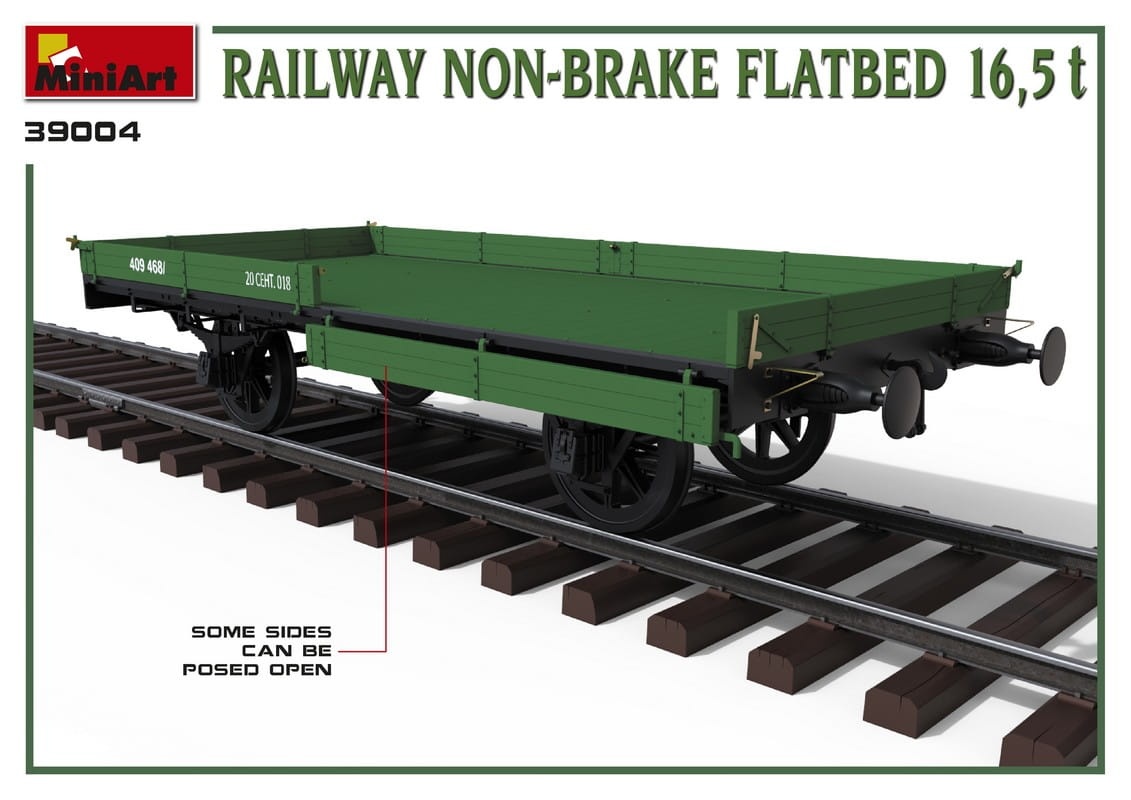 Zdjęcie dodatkowe produktu Railway Non-brake Flatbed 16,5 T 1:35 MiniArt 39004