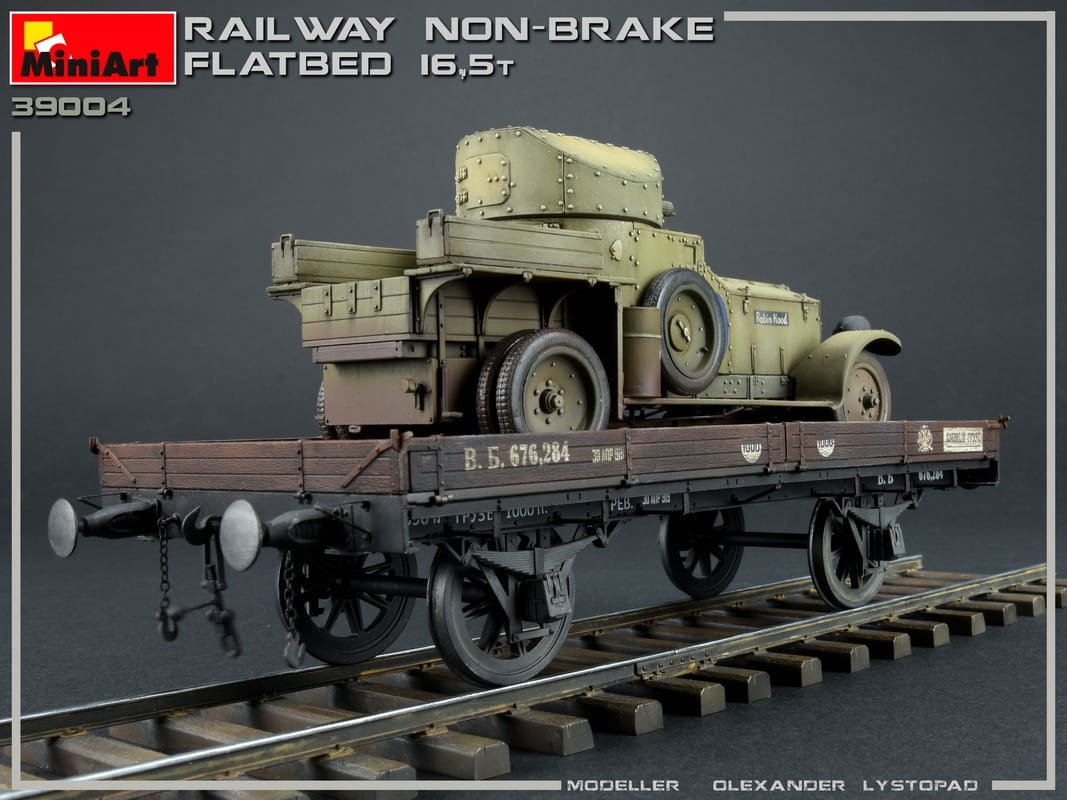 Zdjęcie dodatkowe produktu Railway Non-brake Flatbed 16,5 T 1:35 MiniArt 39004