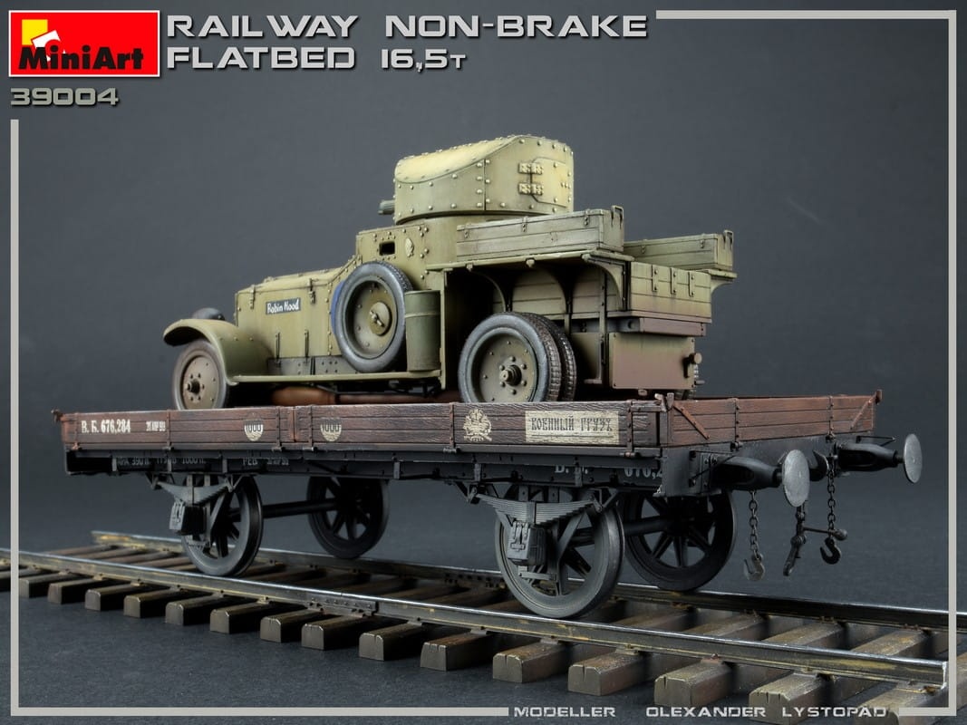 Zdjęcie dodatkowe produktu Railway Non-brake Flatbed 16,5 T 1:35 MiniArt 39004
