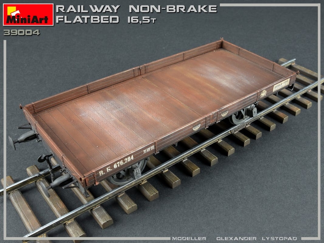 Zdjęcie dodatkowe produktu Railway Non-brake Flatbed 16,5 T 1:35 MiniArt 39004