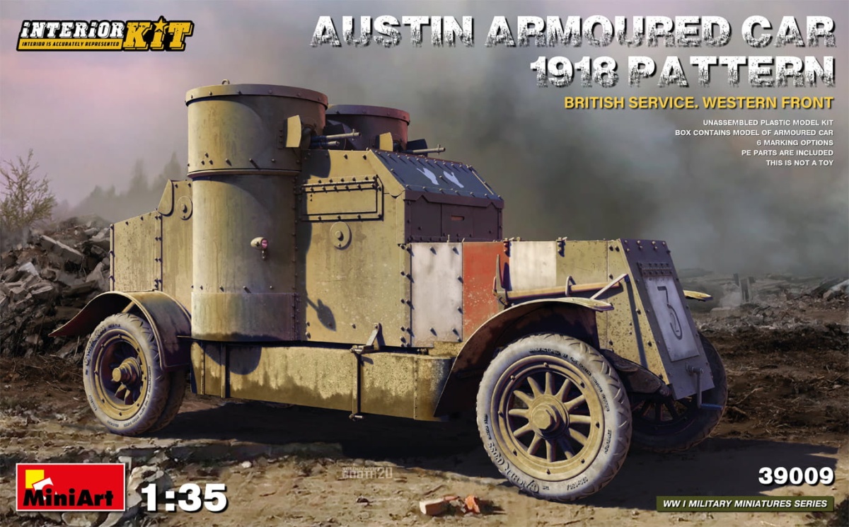 Zdjęcie główne produktu Austin Armoured Car 1918 Pattern. British Service. Western Front. Interior Kit 1:35 MiniArt 39009