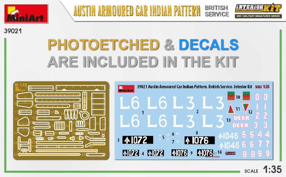Zdjęcie dodatkowe produktu Austin Armoured Car Indian Pattern. British Service. Interior Kit 1:35 MiniArt 39021