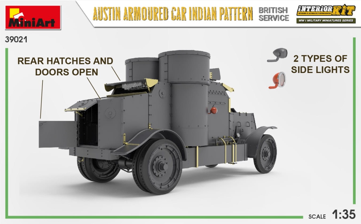 Zdjęcie dodatkowe produktu Austin Armoured Car Indian Pattern. British Service. Interior Kit 1:35 MiniArt 39021