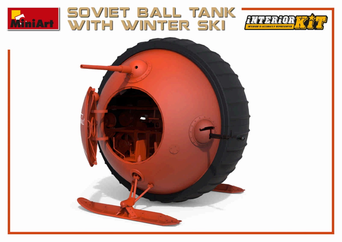 Zdjęcie dodatkowe produktu Soviet Ball Tank W/ Winter Ski. Interior Kit 1:35 MiniArt 40008