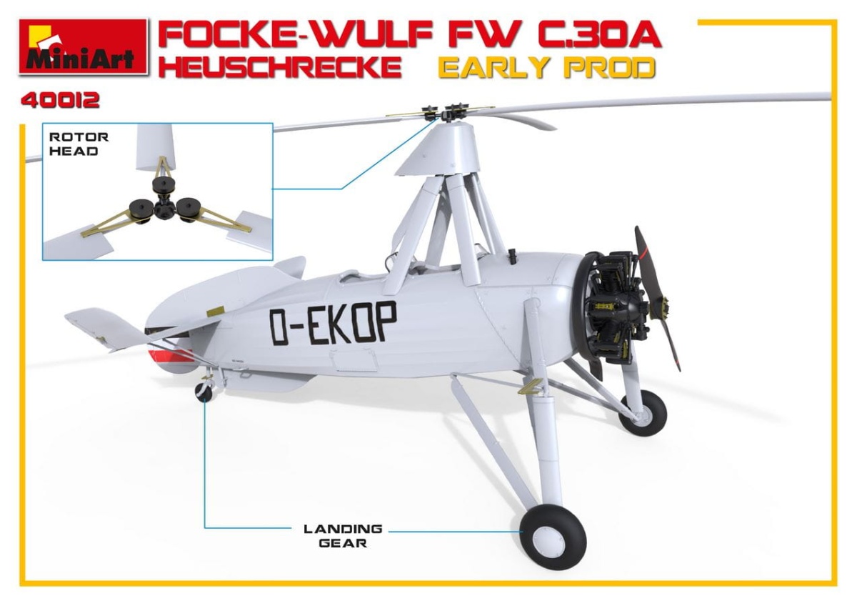 Zdjęcie dodatkowe produktu Focke-wulf Fw C.30a Heuschrecke. Early Prod 1:35 MiniArt 41012