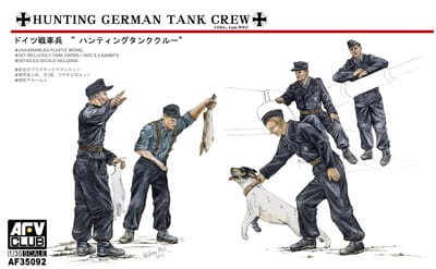 German Hunting Crew 5 Figures with Dog and Rabbits 1:35 AFV Club 35092