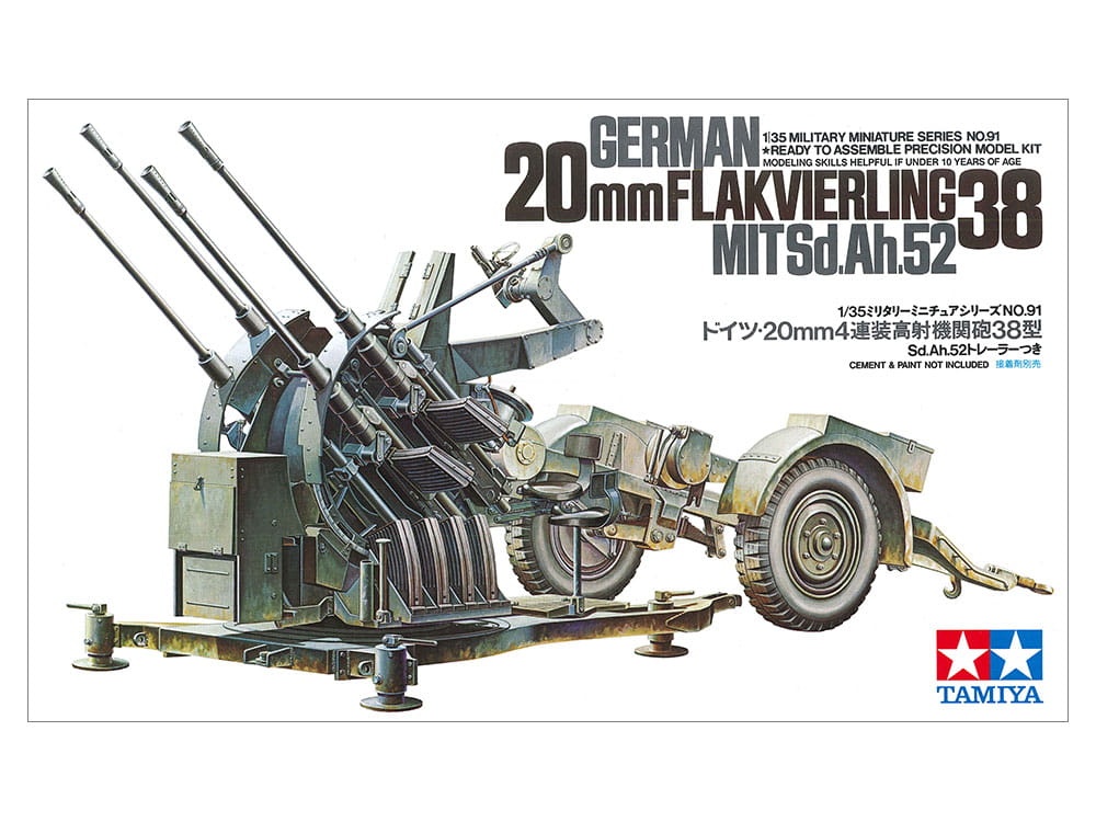 Zdjęcie główne produktu Niemieckie działo przeciwlotnicze (Flakvierling 38) 20mm 1:35 Tamiya 35091