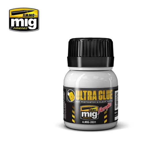 Klej do elementów fototrawionych i przezroczystych 40ml Ultra Glue Acrylic Waterbase Ammo by Mig Jimenez 2031