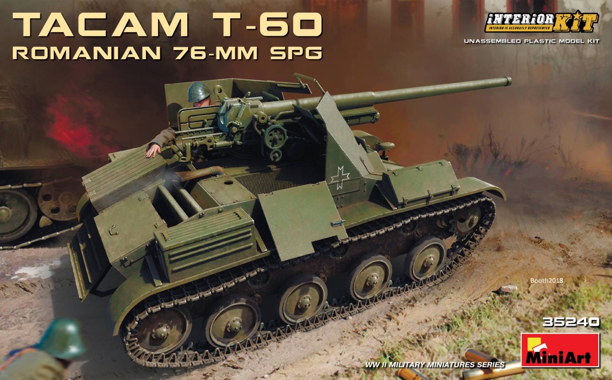 Zdjęcie główne produktu Romanian 76-mm Spg Tacam T-60 with Interior Kit 1:35 MiniArt 35240