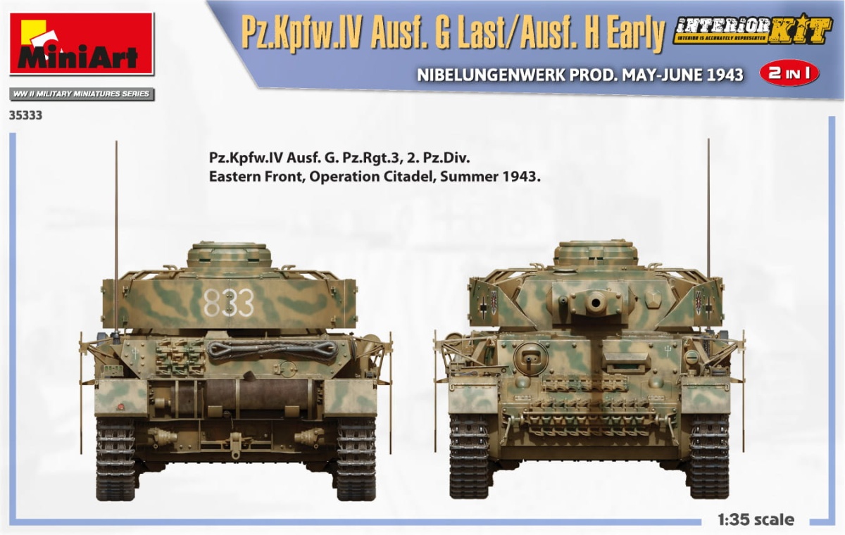 Zdjęcie dodatkowe produktu Pz.kpfw.IV Ausf. G Last/ausf. H Early. Nibelungenwerk Prod. May-june 1943. 2 In 1 Interior Kit 1:35 MiniArt 35333