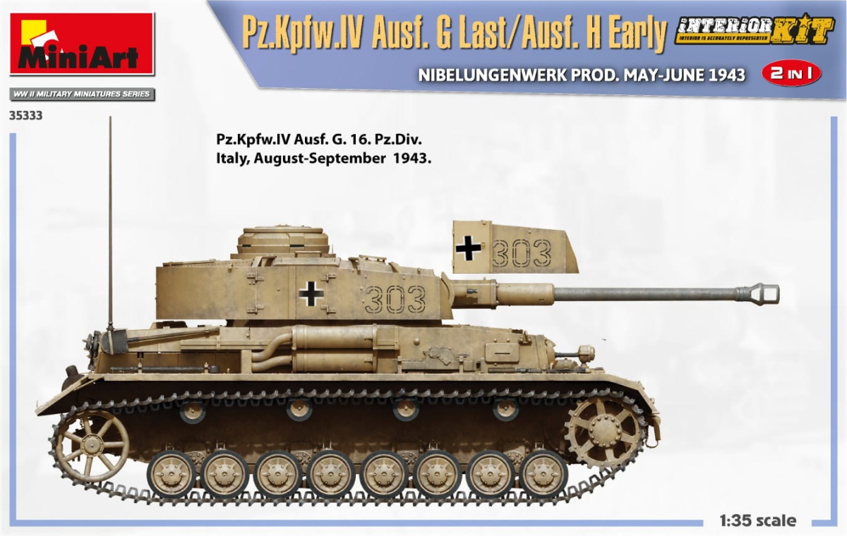 Zdjęcie dodatkowe produktu Pz.kpfw.IV Ausf. G Last/ausf. H Early. Nibelungenwerk Prod. May-june 1943. 2 In 1 Interior Kit 1:35 MiniArt 35333