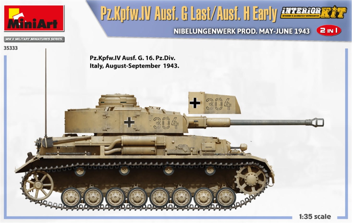 Zdjęcie dodatkowe produktu Pz.kpfw.IV Ausf. G Last/ausf. H Early. Nibelungenwerk Prod. May-june 1943. 2 In 1 Interior Kit 1:35 MiniArt 35333