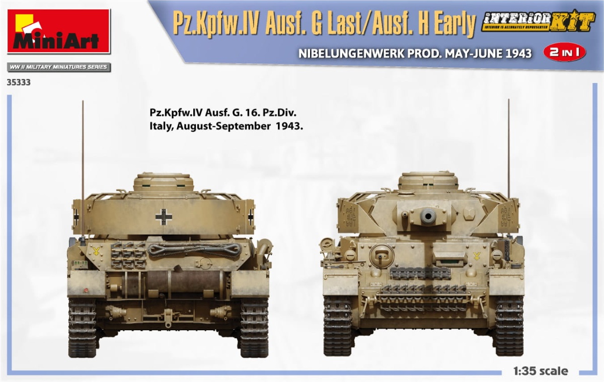 Zdjęcie dodatkowe produktu Pz.kpfw.IV Ausf. G Last/ausf. H Early. Nibelungenwerk Prod. May-june 1943. 2 In 1 Interior Kit 1:35 MiniArt 35333