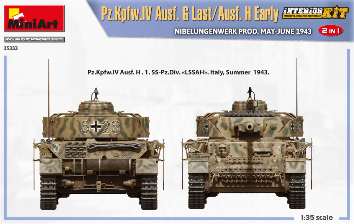 Zdjęcie dodatkowe produktu Pz.kpfw.IV Ausf. G Last/ausf. H Early. Nibelungenwerk Prod. May-june 1943. 2 In 1 Interior Kit 1:35 MiniArt 35333