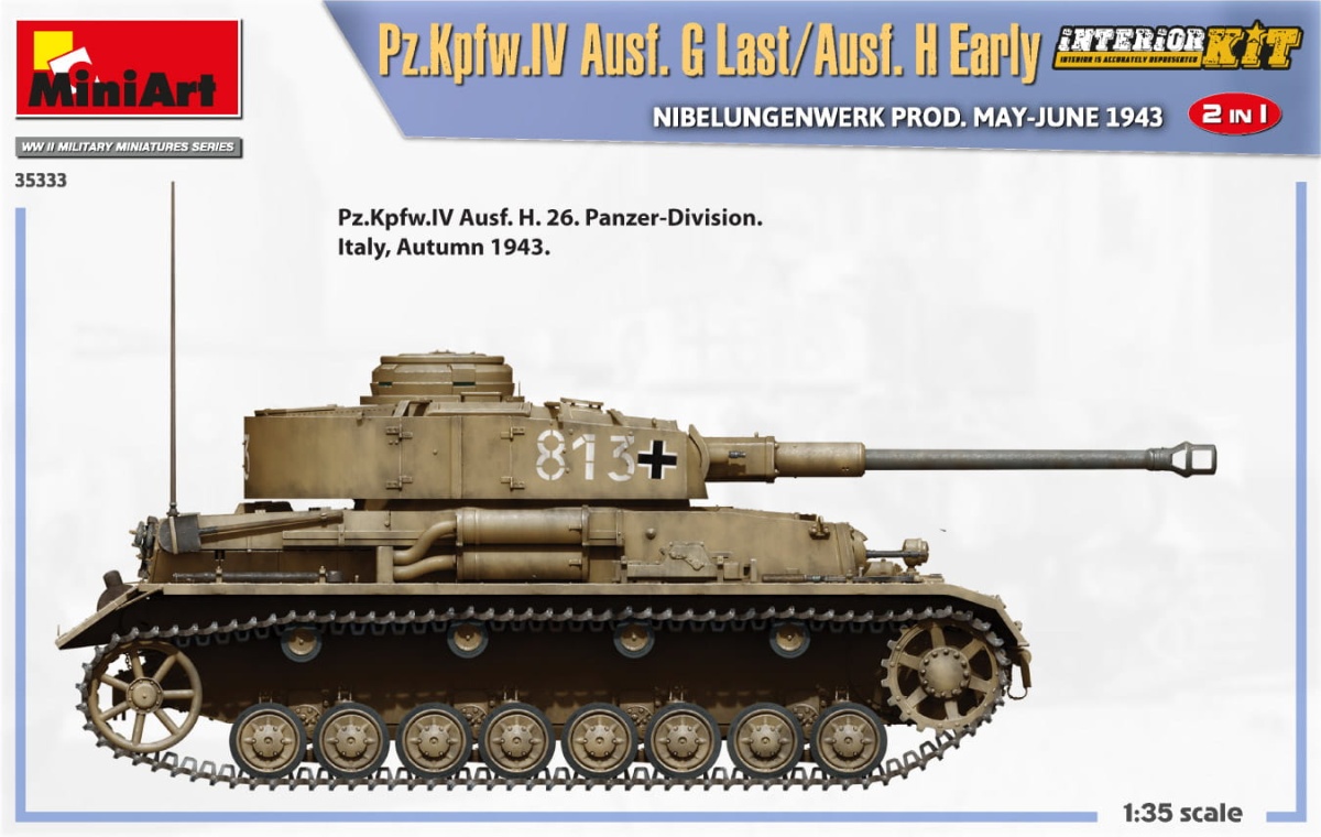 Zdjęcie dodatkowe produktu Pz.kpfw.IV Ausf. G Last/ausf. H Early. Nibelungenwerk Prod. May-june 1943. 2 In 1 Interior Kit 1:35 MiniArt 35333