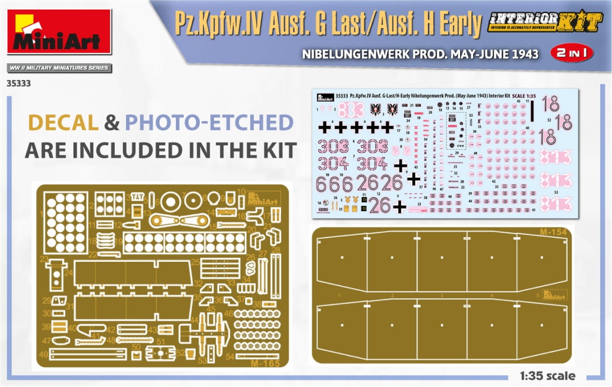 Zdjęcie dodatkowe produktu Pz.kpfw.IV Ausf. G Last/ausf. H Early. Nibelungenwerk Prod. May-june 1943. 2 In 1 Interior Kit 1:35 MiniArt 35333
