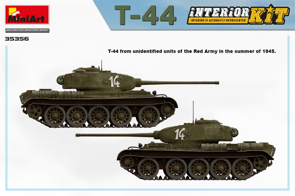 Zdjęcie dodatkowe produktu T-44 with Interior Kit 1:35 MiniArt 35356
