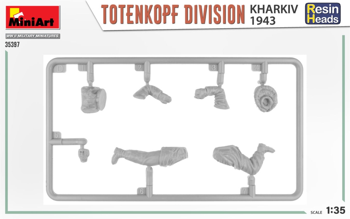 Zdjęcie dodatkowe produktu Totenkopf Division. Kharkov 1943. Resin Heads 1:35 MiniArt 35397