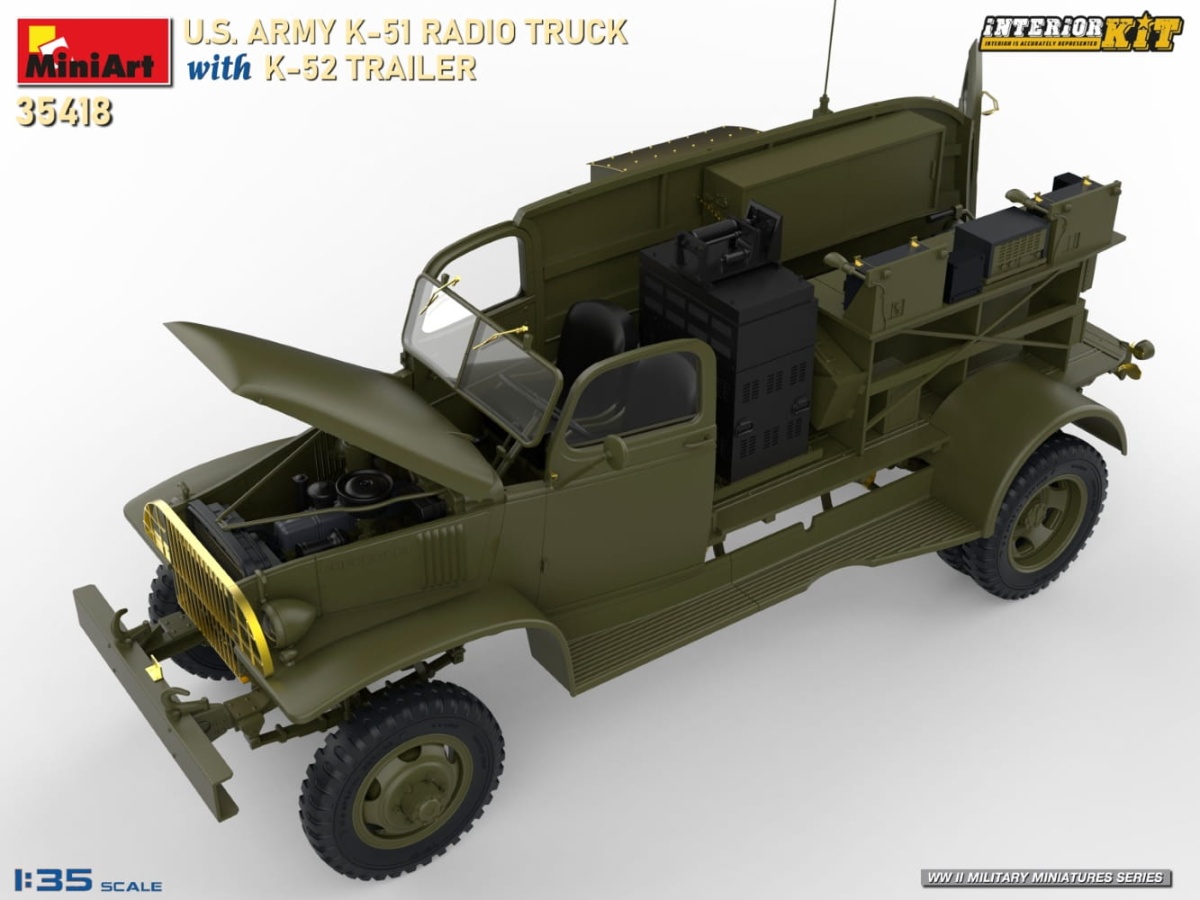 Zdjęcie dodatkowe produktu US Army K-51 Radio Truck With K-52 Trailer. Interior Kit 1:35 MiniArt 35418