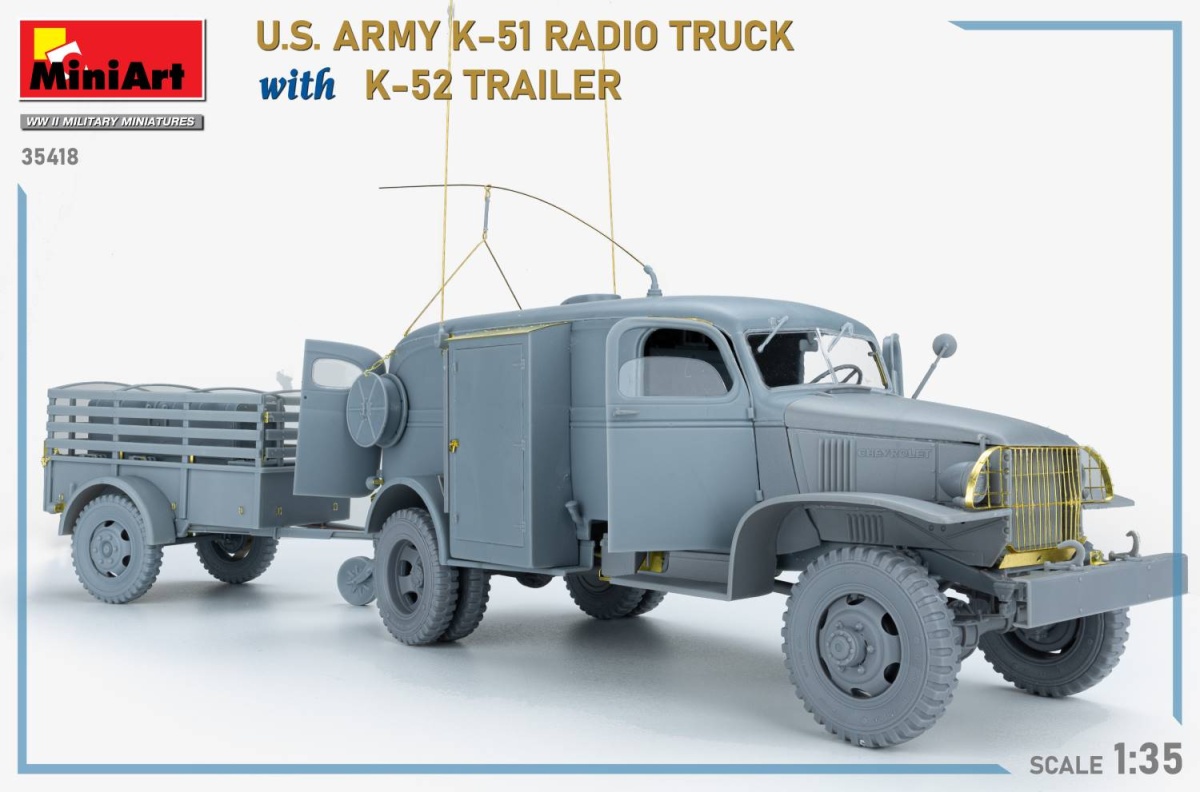 Zdjęcie dodatkowe produktu US Army K-51 Radio Truck With K-52 Trailer. Interior Kit 1:35 MiniArt 35418