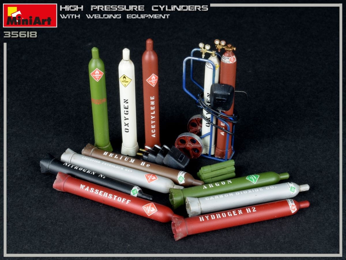 Zdjęcie dodatkowe produktu High Pressure Cylinders W/welding Equipment 1:35 MiniArt 35618