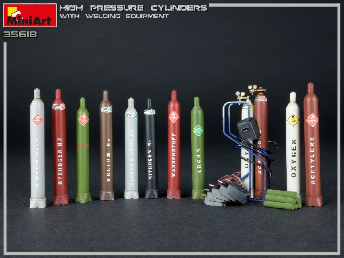Zdjęcie dodatkowe produktu High Pressure Cylinders W/welding Equipment 1:35 MiniArt 35618