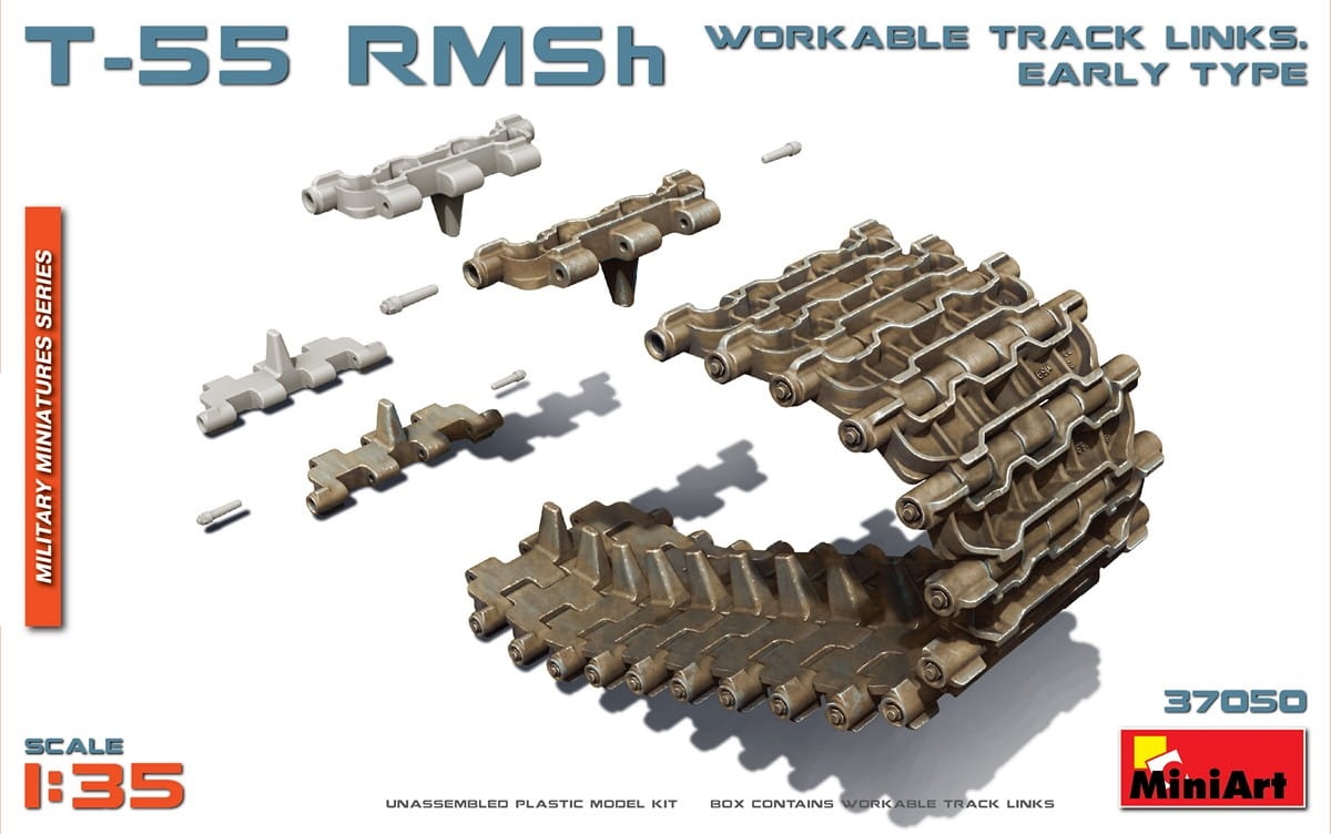 Zdjęcie główne produktu T-55 RMSh Workable Track Links. Early Type 1:35 MiniArt 37050