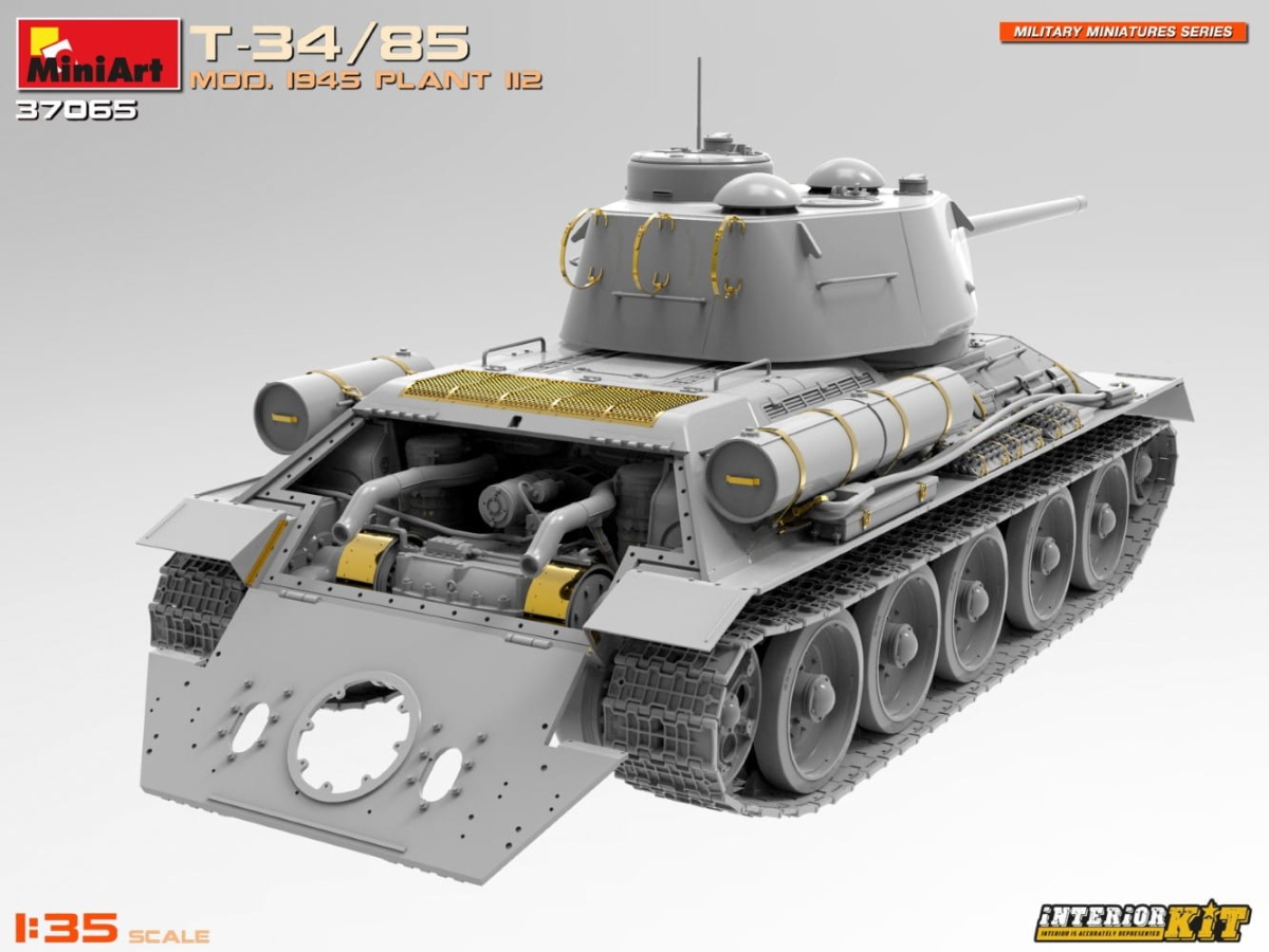 Zdjęcie dodatkowe produktu T-34/85 Mod. 1945. Plant 112. with Interior Kit 1:35 MiniArt 37065