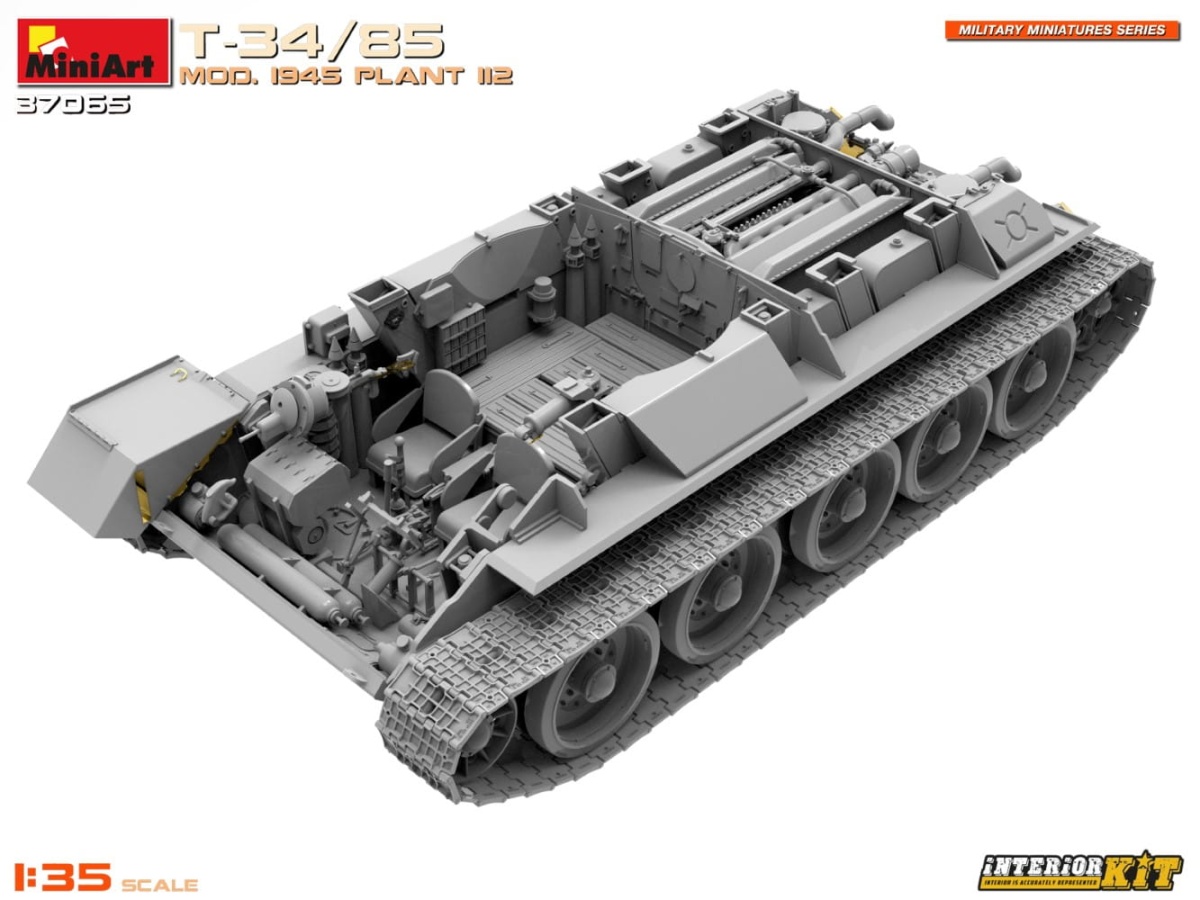 Zdjęcie dodatkowe produktu T-34/85 Mod. 1945. Plant 112. with Interior Kit 1:35 MiniArt 37065