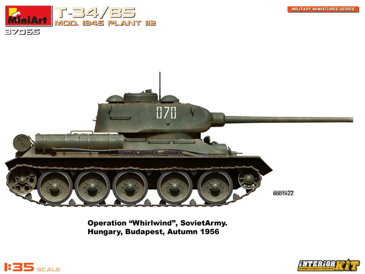Zdjęcie dodatkowe produktu T-34/85 Mod. 1945. Plant 112. with Interior Kit 1:35 MiniArt 37065