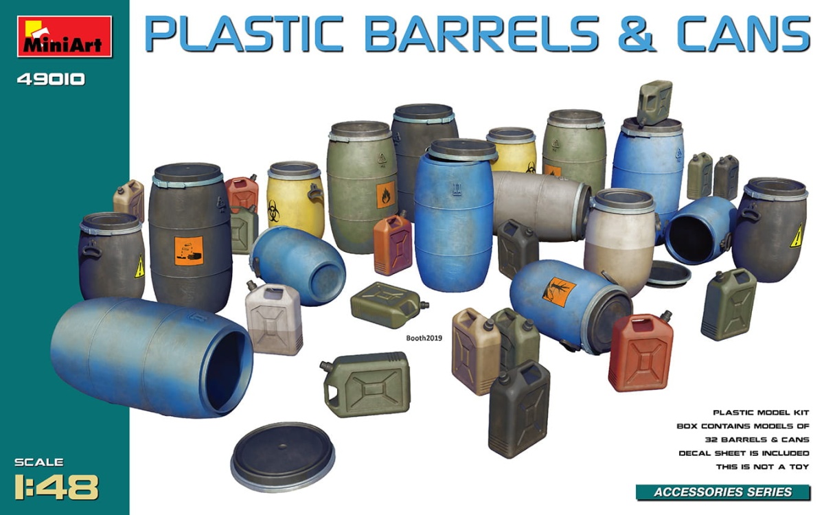 Zdjęcie główne produktu Plastic Barrels and Cans 1:48 MiniArt 49010
