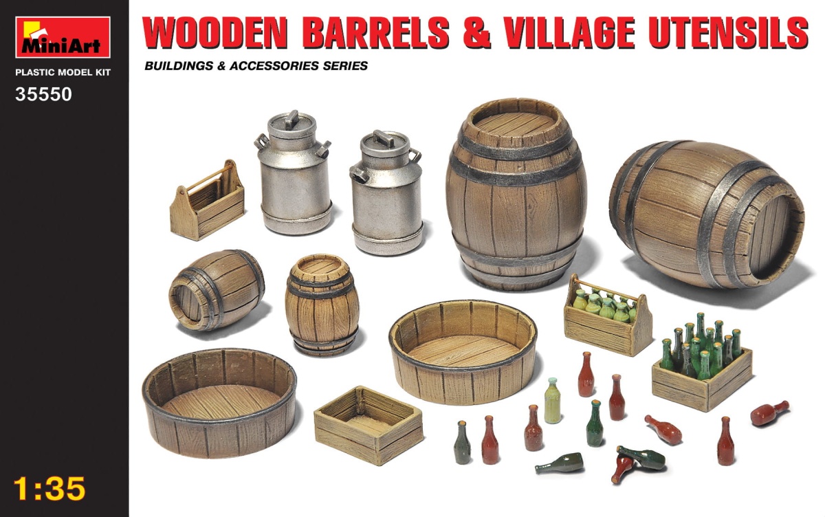 Zdjęcie główne produktu Wooden Barrels and Village Utensils 1:35 MiniArt 35550