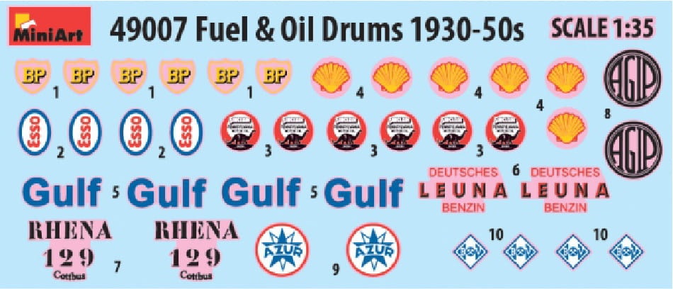 Zdjęcie dodatkowe produktu Fuel and Oil Drums 1930-50s 1:48 MiniArt 49007