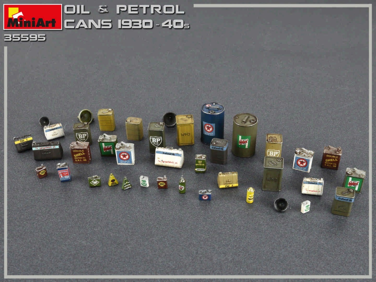 Zdjęcie dodatkowe produktu Oil and Petrol Cans 1930-40s 1:35 MiniArt 35595