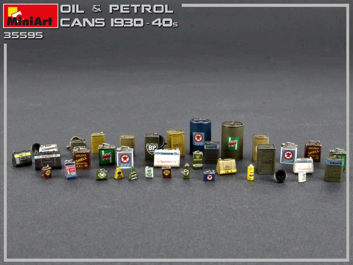 Zdjęcie dodatkowe produktu Oil and Petrol Cans 1930-40s 1:35 MiniArt 35595