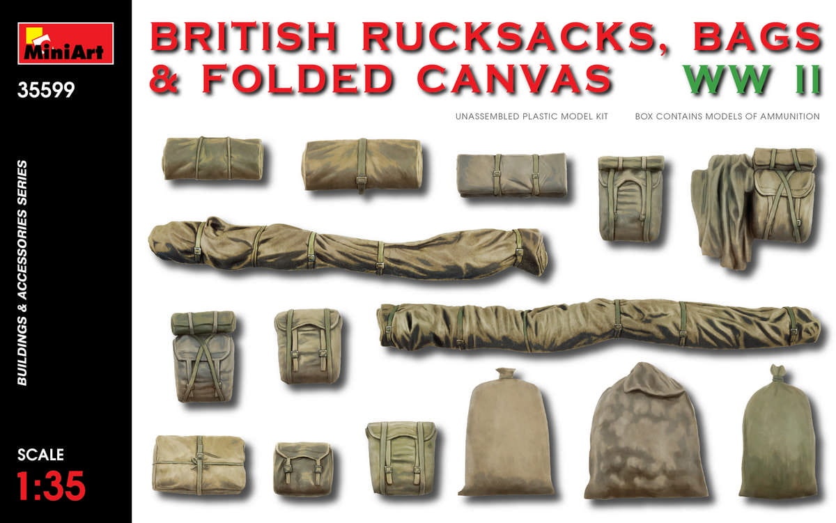 Zdjęcie główne produktu British Rucksacks, Bags and Folded Canvas 1:35 MiniArt 35599