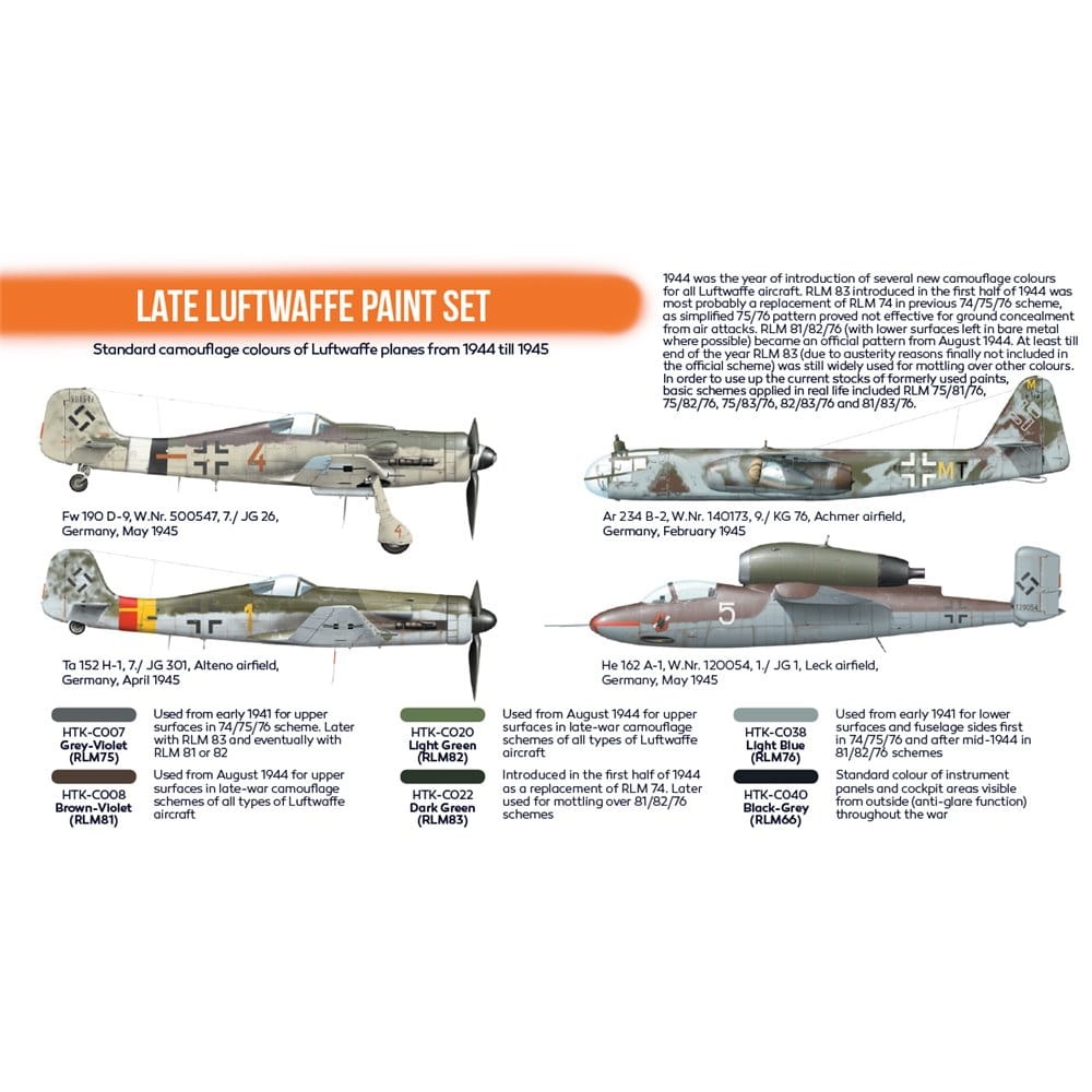 Zdjęcie dodatkowe produktu Hataka CS03 Late Luftwaffe paint set