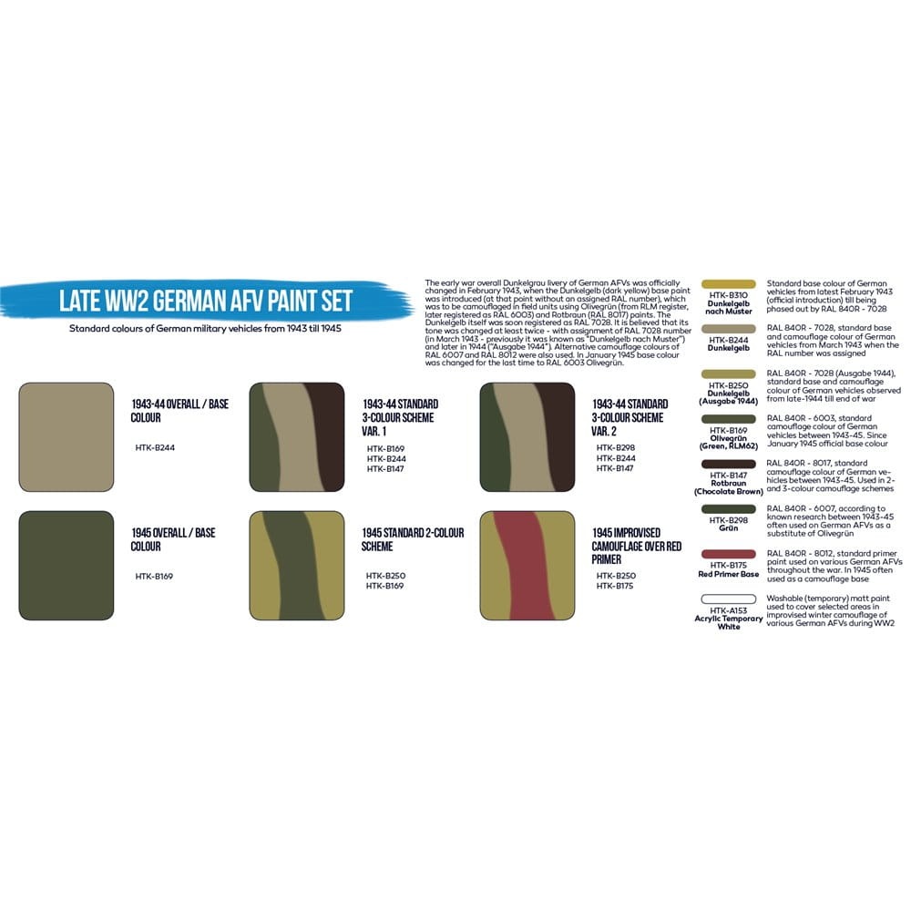 Zdjęcie dodatkowe produktu Hataka BS94 Late WW2 German AFV paint set 17ml