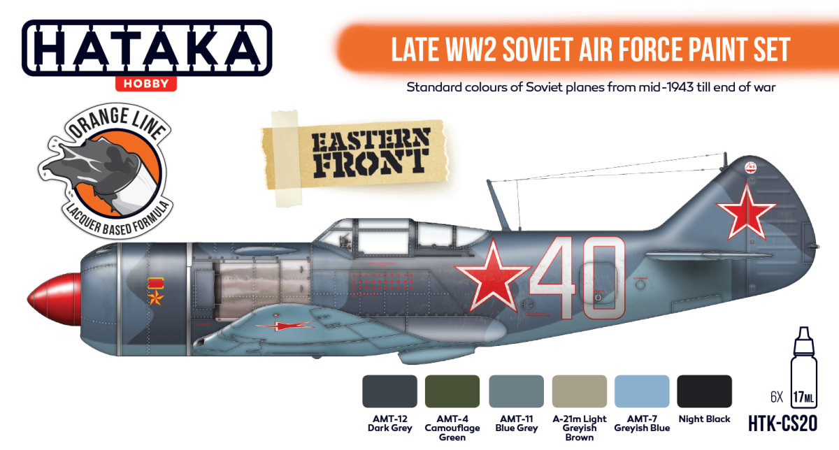 Zdjęcie dodatkowe produktu Hataka CS20 Late WW2 Soviet Air Force paint set 17ml