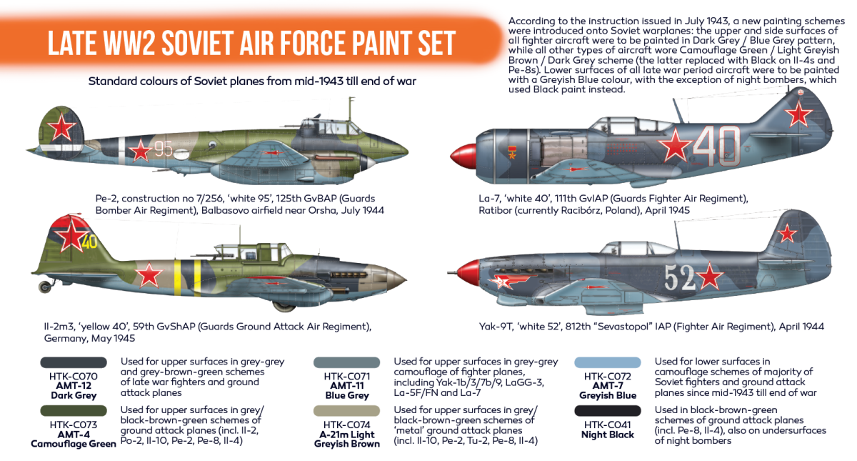 Zdjęcie dodatkowe produktu Hataka CS20 Late WW2 Soviet Air Force paint set 17ml